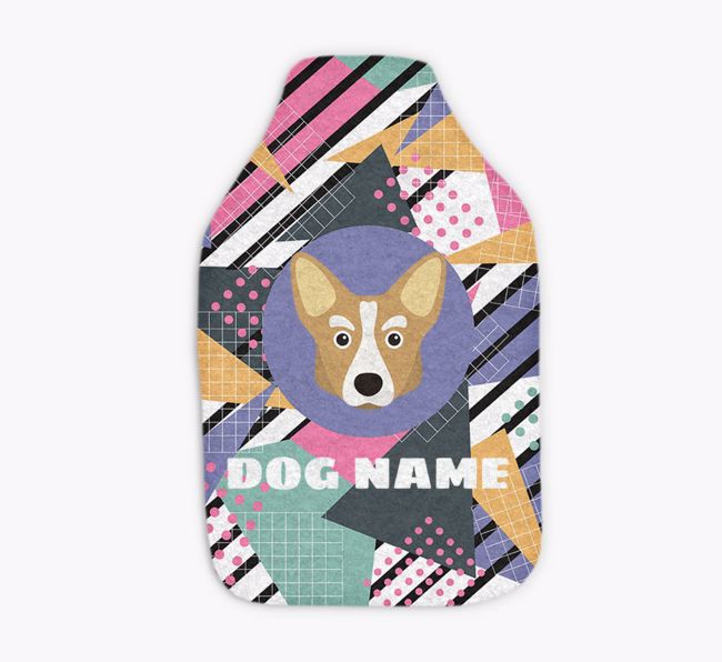 Retro Abstract: Personalized {breedFullName} Hot Water Bottle